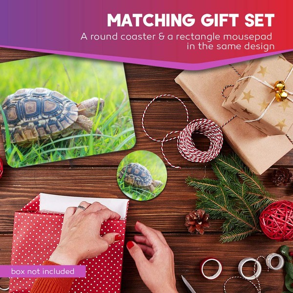 Rectangle Mouse Mat & Round Coaster Set - Cute Tiny