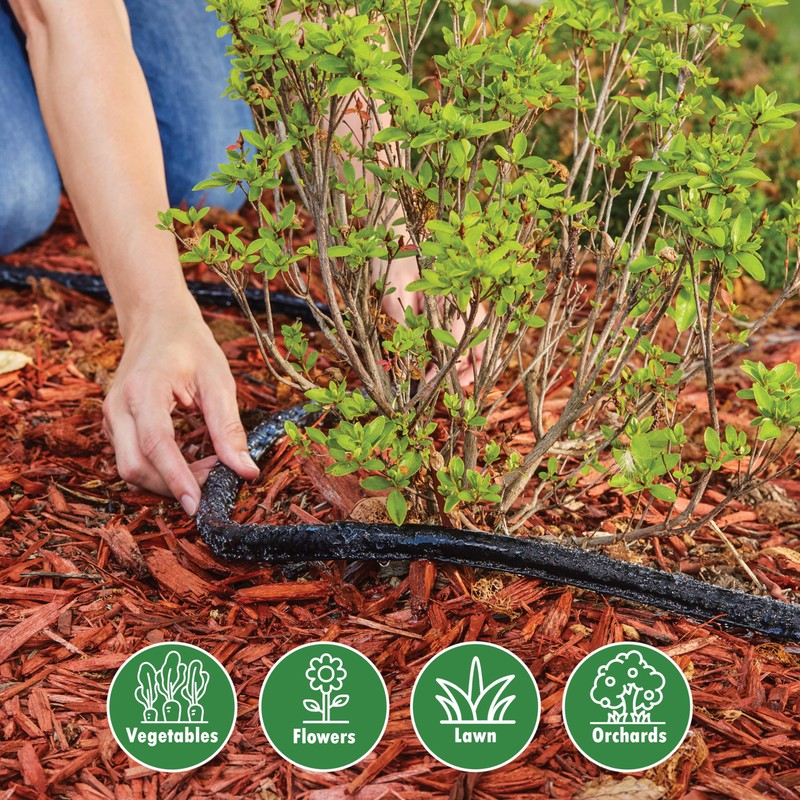 GILMOUR Gilmour 25' Black Flat Weeper Soaker Hose for Garden