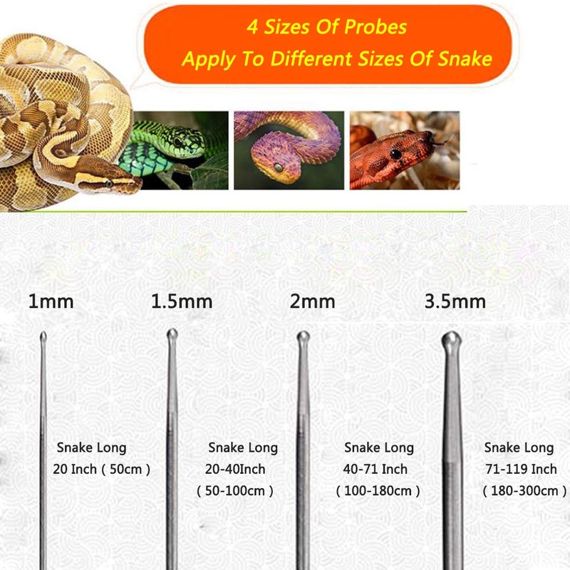 V-Cheetong Professional Reptiles Snake Sexing Probes with Round Ball Tip