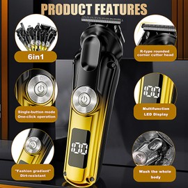 Beard Trimmer for Men, IPX6 Waterproof Electric Shaver Razor&Cordless Hair Clipper Grooming Kit Hair Trimmer for Nose, Body, Face and Mustache, Gifts for Men