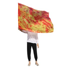 Winged Sirenny Porphetic Praise Dance Worship Flex Flags, (130cm) 50" Rectangular Dance Ministry Streamer (Flame)