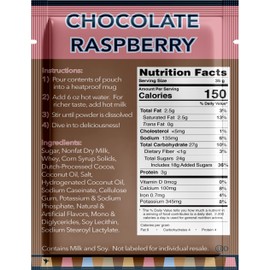 Double Donut Raspberry Hot Chocolate, Flavored Hot Chocolate Packets, Hot Cocoa Mix, 18 Count