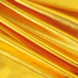 PH PandaHall Golden Stretch Shiny Fabrics, Metallic Foil Fabric, 1.6 m Wide, Polyester, Elastane, Stretch Fabrics, Film, Sewing Fabric, Lame Fabric for Dance Wear, Crafts, Costumes, Decoration, 1 m
