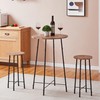 VECELO Bar Table and Chairs Set, Round Bistro Dinette with