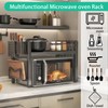 Adjustable Microwave Oven Rack, Microwave Stand Shelf Heavy Duty 2-Tier