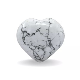 Howlite Crystal Heart Palm Stone