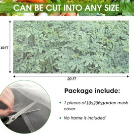 Unves 10'x20' Garden Netting, Mosquito Bird Netting Mesh for Vegetable Fruits Tree Protections, Plant Covers Insect Mesh Net Pest Barrier Protect Garden Plant from Birds Bugs | Unves