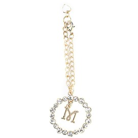 Senfil Crystal Initial Bag Charm 18K Coated Bag Charm (M)