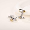 3D Bullet-Shaped Cufflinks,Stainless Steel with Gold Accents (Cufflinks Box Included)