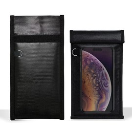 Cordovelle Faraday Bag Signal Blocker Bags 2-Pack - Military-Grade RFID Shielding Pouch for Phone/Key/Card, Anti-Tracking,Premium Faraday Cage Design (4.92''x10.55'') (Black)