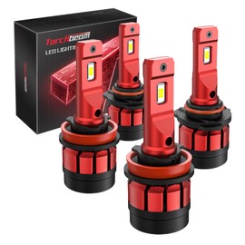 Torchbeam 9005/HB3 H11/H8/H9 LED Lights, 56000LM 9005/HB3 H11/H8/H9 White Bulbs with Turbo Cooling Fan, Super Brightness, 5 Mins Quick Installation, Non-Polarity, Plug and Play, Pack of 2