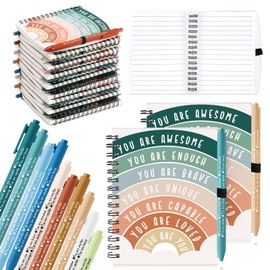 Thenshop 40 Pcs Mental Health Self Care Gifts Positive Affirmation Notebooks Inspirational Gratitude Pens for Women Employee Coworker Social Worker Appreciation (Lined Journal)