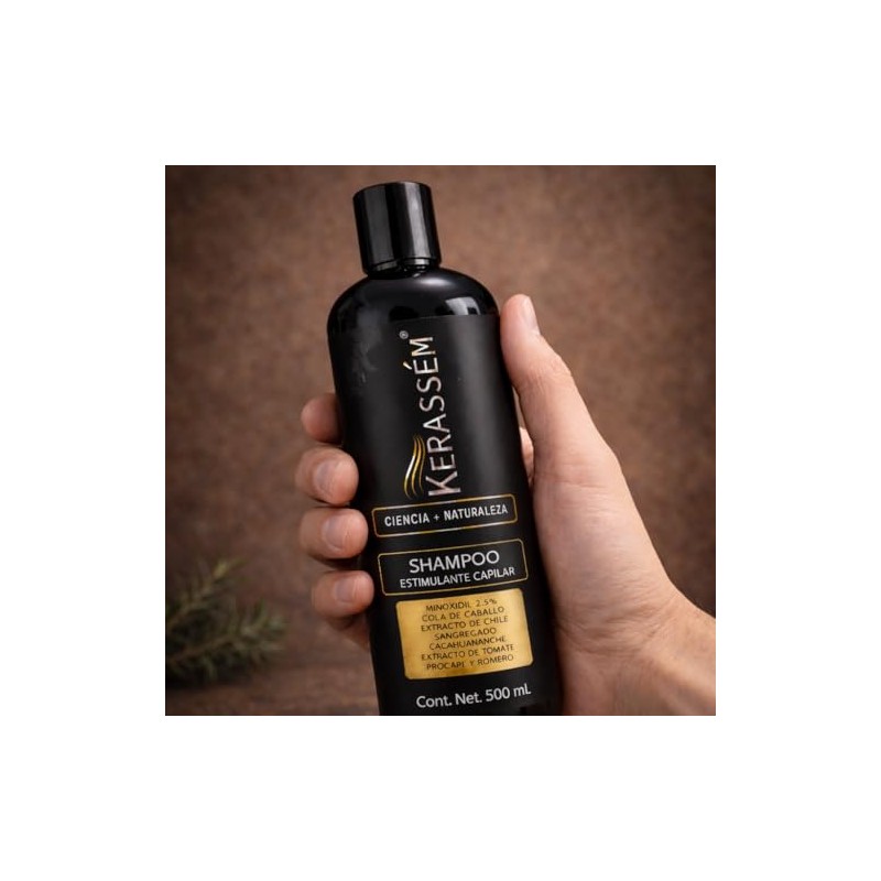 Shampoo Capilar Kerassém® con Extractos Botánicos | Romero, Cola de