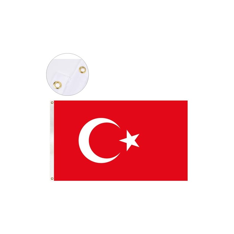 Turkey Flag 90 x 150 cm - Weatherproof Polyester Flag