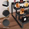 HomePekite Wood Cologne Organizer for Men,4 Tier Perfume Dresser Black