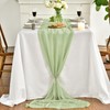 Artoid Mode Chiffon Muslin Decorative Fabric Sage Green Table Runner