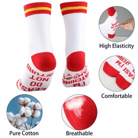 WCGXKO KAN Football Gift Sports Team Fan Gift Funny Birthday Present Novelty American Football Socks For Men Women (US, Alpha, One Size, Regular, Regular, Watching KanFoot Sock)