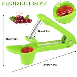Cherry Pitter Stainless Steel Cherry, Cherry Stone for Quick Removal, Fruit Stones (Green)