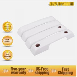 Unbranded For 2021-2024 Ford F150 Oxford White 4 Door Handle COVERS FRONTS w/ 2 SMART KEYS