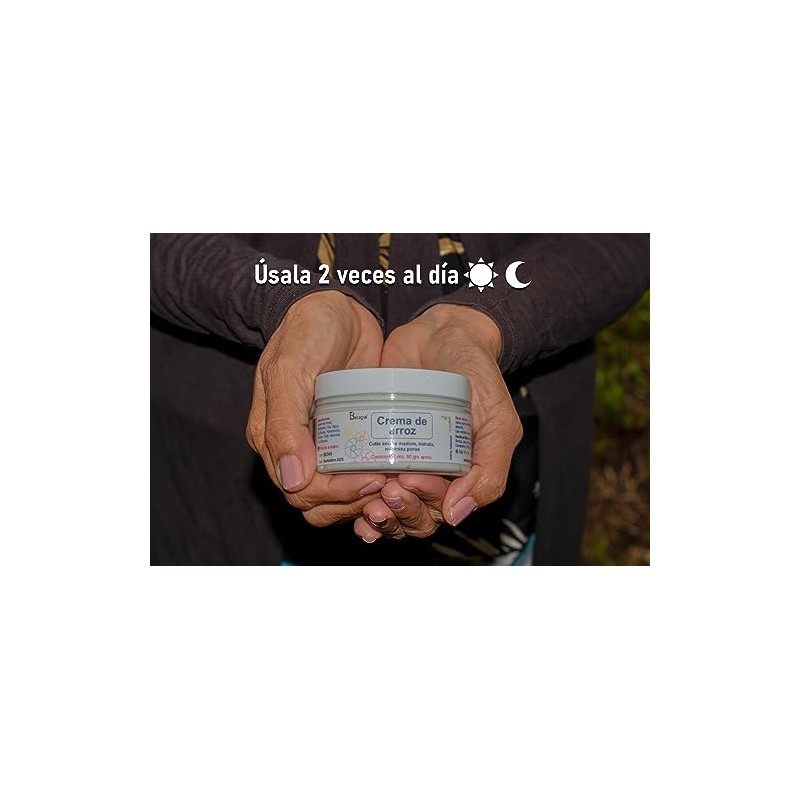 Crema Facial Arroz Aclara Hidrata Suaviza Arrugas y Manchas 90g