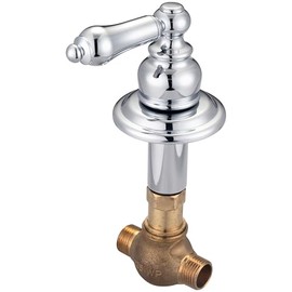 Central Brass 80607-M1/2-B1 Tile Stop Rough-In Valve Combo 1/2" CXC Direct Sweat Inlets / 1/2" Taper NPT Pipe in Chrome