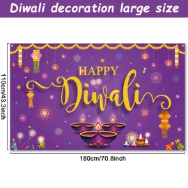 Diwali Decorations Diwali Banner Backdrop for Home Lights Indian Festival Party Decorations Supplies for Indian Light Celebration Party 71 x 43 Inch