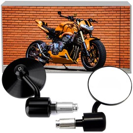 goodfitment - Bar End Motorcycle Mirrors, Universal Round 7/8" Handle Rear View Side Mirrors Compatible with Most Motorcycle, E-bike, Scooters