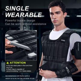BeatBoost Weighted Vest Men 30 lb Adjustable Weighted Vest with Steel Plates Weights for Walking Strength Training Running Workout