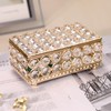 ELLDOO Crystal Jewelry Box Rectangle Trinket Organizer Earrings Rings Box