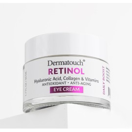 DERMATOUCH Retinol Eye Cream, 1.75 oz - Hyaluronic Acid, Peptides & Vitamins - Made in America