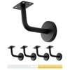 QWORK® Pack of 5 Stainless Steel Handrail Brackets Black 60