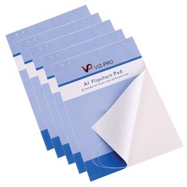 VIZ-PRO Standard Easel Pads, A1 Flipchart Paper Pad, 25-Sheets/Pad, 5-Pads/Pack
