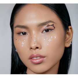 Rebel Tattoos -Temporary Tattoo Fake Tattoos Transferable Tattoo Freckles - Temporary Face Tattoo Set for Party - Easter decoration-Professional Temporary Tattoo (Silver Space)
