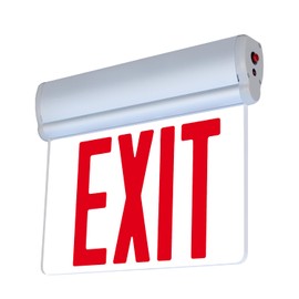 LFI Lights® Edge-Lit UL 924 Listed Red Exit Sign – Self Testing, Modern Brushed Aluminum Housing, LED Illumination, Hardwired with Battery Backup, UL Listed, Single-Sided Clear Acrylic Panel for Sleek Commercial & Residential Safety Compliance