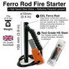 aZengear Survival Flint Fire Starter Kit, Thick Ferro Rod (4"