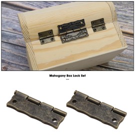 2 Sets Vintage Latch Antique Lock Embossing Bolt Lock Hinges Furniture Cabinet Box Wooden Accessories