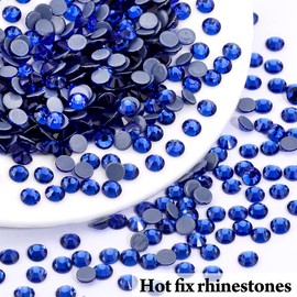 Novani Hotfix Rhinestones, Royal Blue Glass Round Crystals Gems for Crafts Clothes Shoes Bag DIY Decoration Sapphire(SS16/4MM/1440pcs)