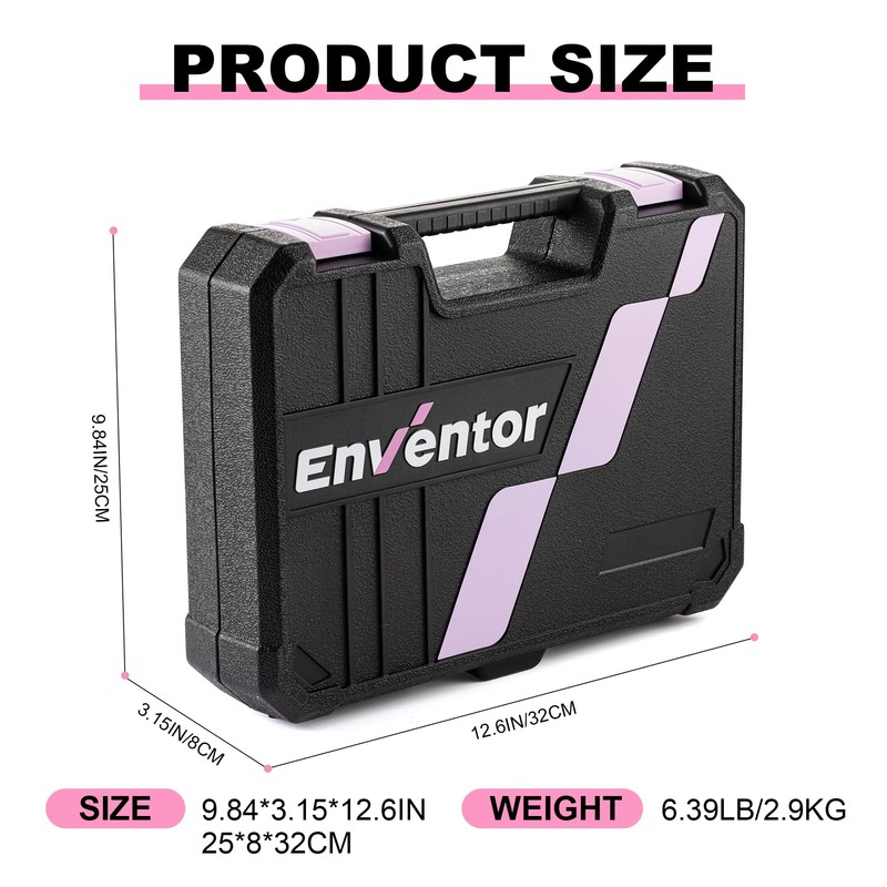 Enventor Pink Tool Kit Set for Women, 146PCS General Household