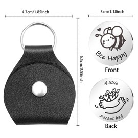 Bee Gifts For Women Bee Happy Keyring Gifts Christmas Gifts Inspirational Gifts Encouragement Gifts Double-Sided Pocket Hug Gifts Friend Christmas Gifts Leaving Gifts For Colleagues Motivational Gifts