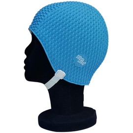 Blue Reef Royal Blue Classic Retro Polka Dot Effect Plain Swimming Cap Adult One Size Fits All with Adjustable Strap