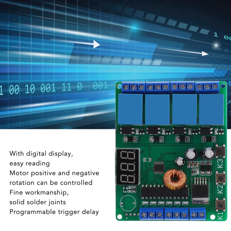 4 Way Relay Module Programmable Reversible Relay Control Module with