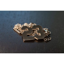 LuxglitterLin Gold Number 94 Necklace Athletes Baseball Number Stainless Steel Pendant Jewelry 20" Curb Chain