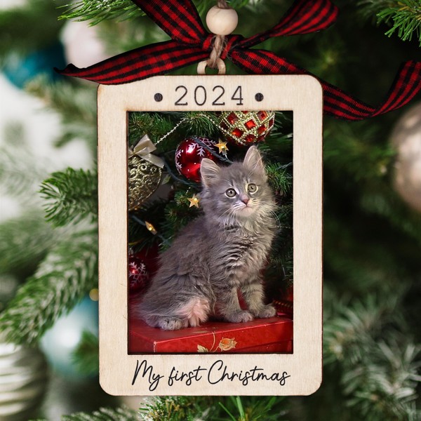 Hangwoous Cat First Christmas Ornament, My First Christmas Cat Picture