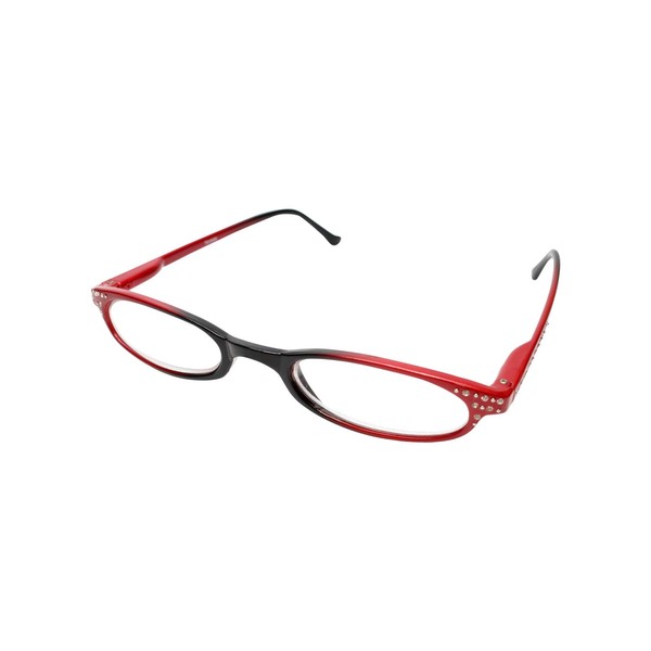 Calabria 833 Dazzle Crystal Bling Reading Glasses +2.75 Black Red