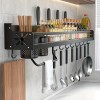 Organizador De Cubiertos Y Especias De Cocina Almacenamiento Negro