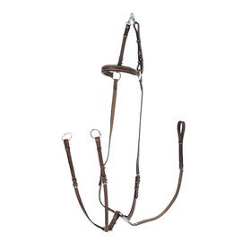 Horze Fancy Stitch Breastplate - Size:Full Color:Lt Brown