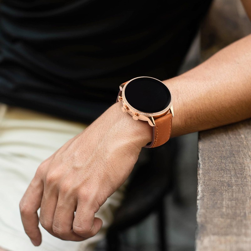 YLK Leather Strap for Garmin Vivomove 3S/Vivoactive 4S, Garmin Venu