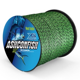 Ashconfish PE Line, Non-Fading, 8 Strands Fishing Line, 500 m (1, 1.2, 1.5, 2, 3, 3, 3.5, 4, 4, 6, 7, 8, 9, 10), High Strength, High Sensitivity, Low Elongation, Green & Black