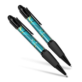 Beautiful and comfortable Set of 2 Matching Pens - Badminton Sports Shuttlecock #8828
