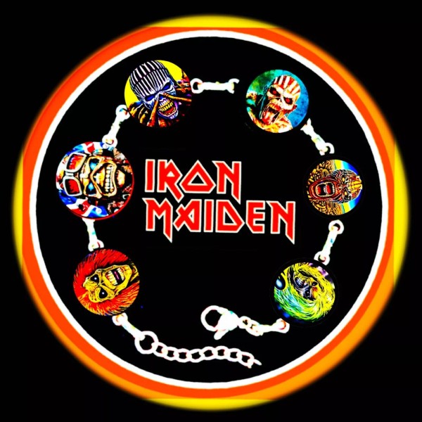 IRON MAIDEN EDDIES SIX IMAGES CRYSTAL BRACELET ADJUSTABLE